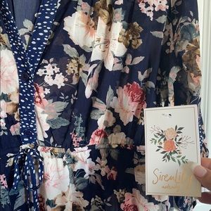 Siren Lily Maternity Sheer Floral Blouse